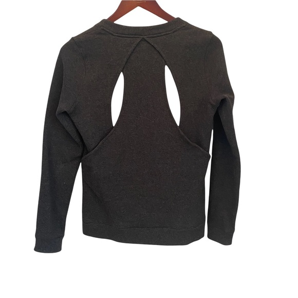 Lululemon & go Endeavor long sleeve heathered black cutout sweater size 4 - Picture 6 of 14